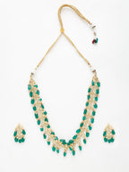 Kundan Neckpiece With Earrings - Ruby Raang - Distacart