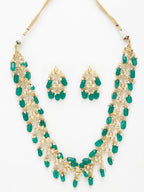 Kundan Neckpiece With Earrings - Ruby Raang - Distacart