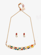 Multioloured Kundan Studded Choker Jewellery Set - Ruby Raang - Distacart