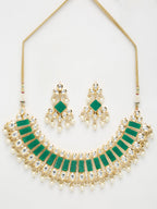 Kundan Neckpiece With Earrings - Ruby Raang - Distacart