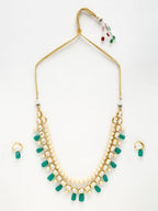 Long Kundan Neckpiece With Earrings - Ruby Raang - Distacart