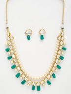 Long Kundan Neckpiece With Earrings - Ruby Raang - Distacart