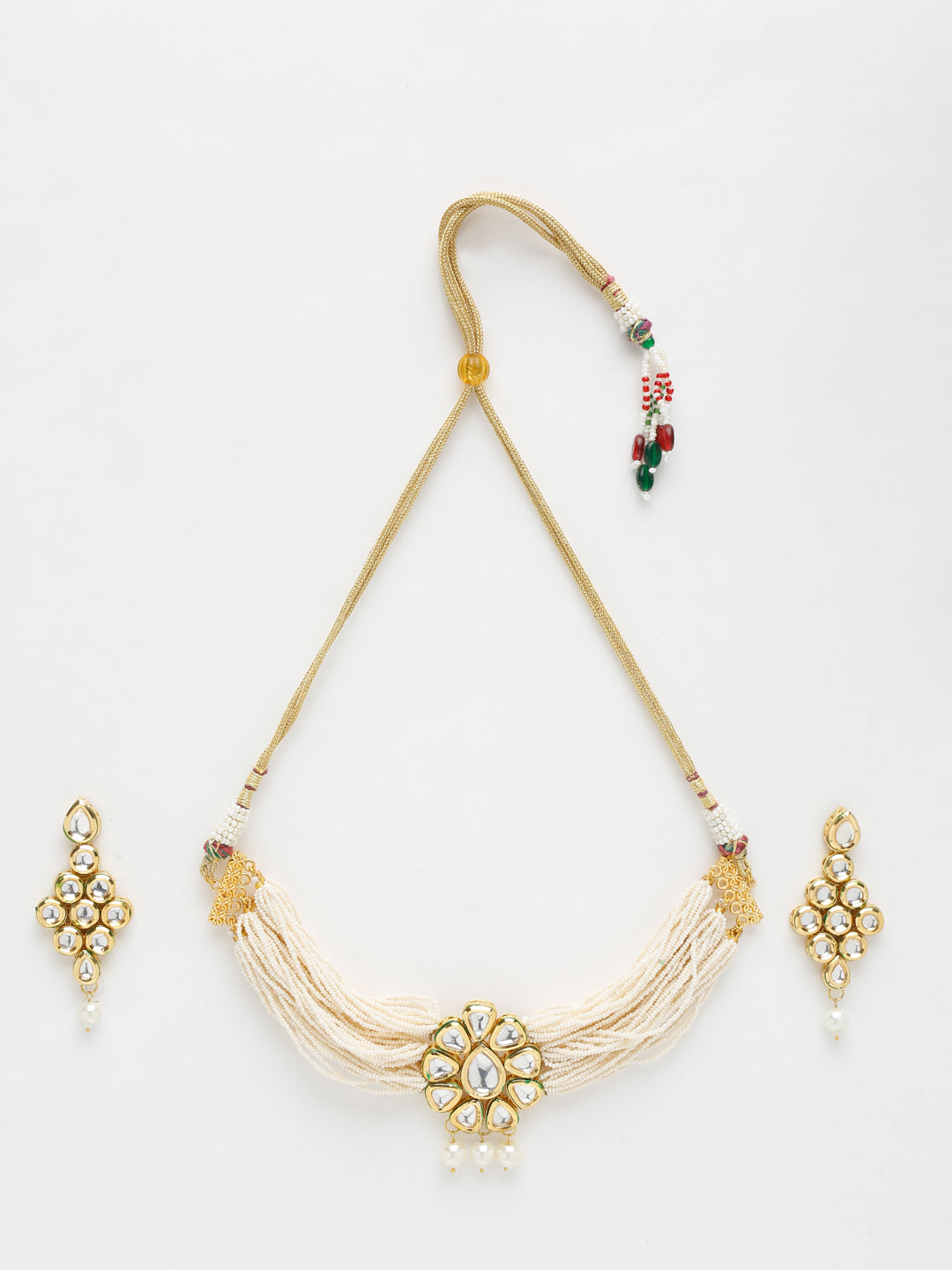 Kundan Choker With Earrings - Ruby Raang - Distacart