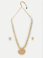 Long Kundan Neckpiece With Studs - Ruby Raang - Distacart