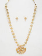 Long Kundan Neckpiece With Studs - Ruby Raang - Distacart
