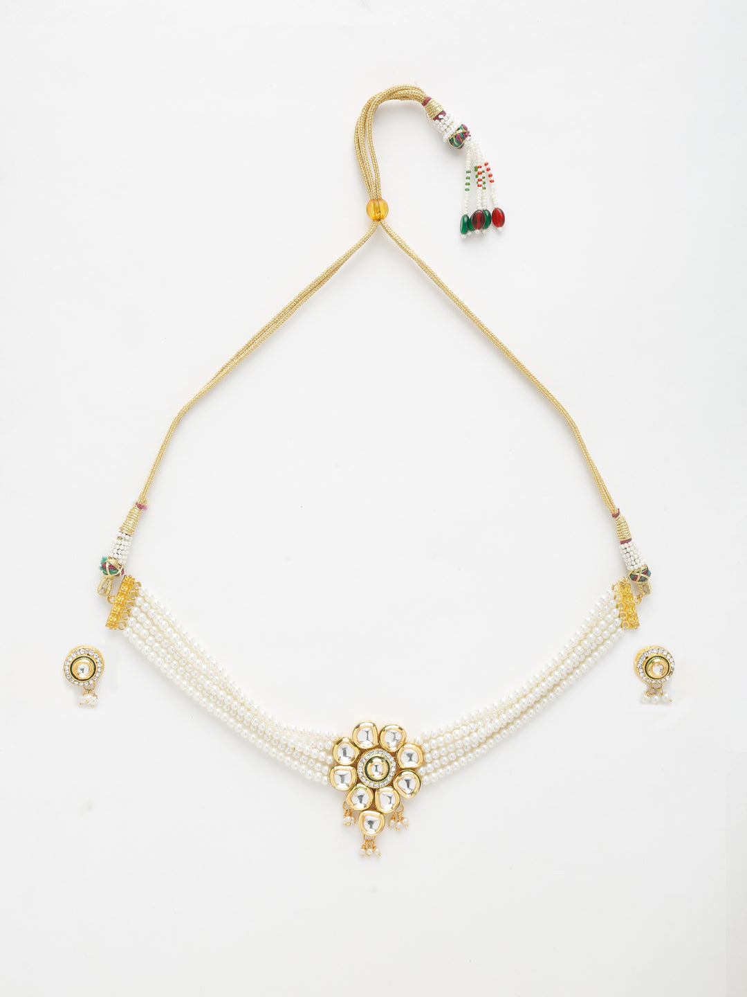 Kundan Choker With Pearls, Earrings - Ruby Raang - Distacart