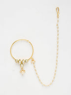 Gold Plated Kundan Nose Ring - Ruby Raang - Distacart