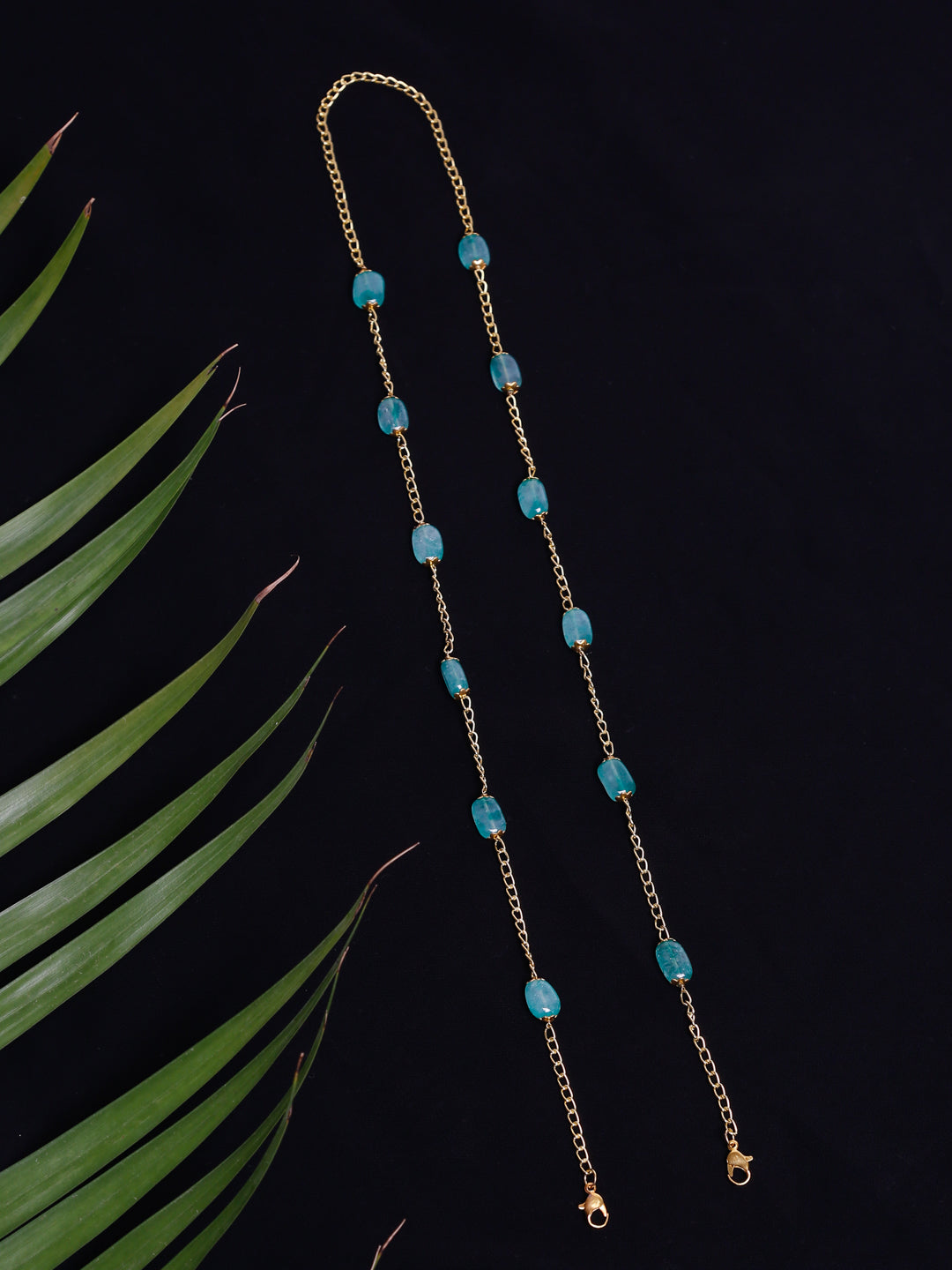 Stone And Gold Plated Mask Chain - Ruby Raang - Distacart