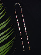 Stone And Gold Plated Mask Chain - Ruby Raang - Distacart