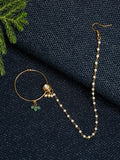 Gold Plated Kundan Nose Ring - Ruby Raang - Distacart