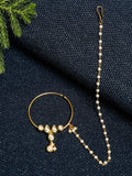 Gold Plated Kundan Nose Ring - Ruby Raang - Distacart