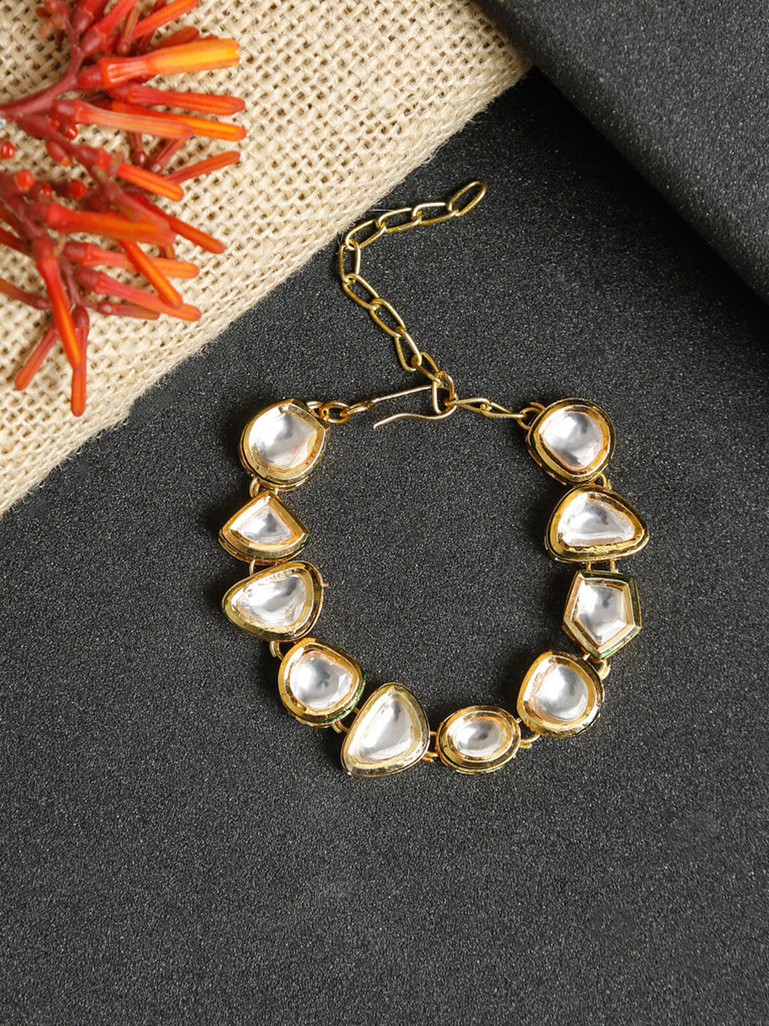 Kundan Bracelet - Ruby Raang - Distacart