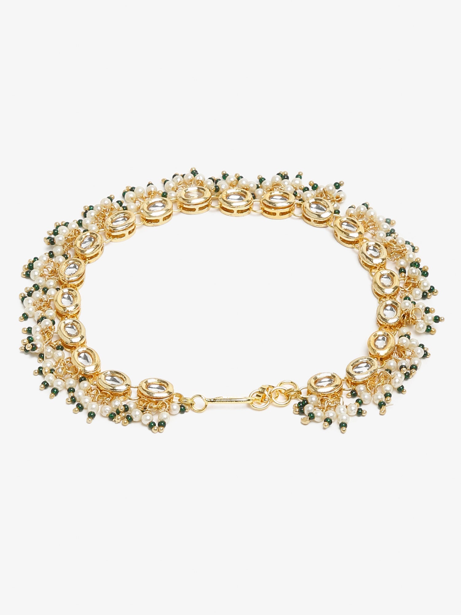 White Gold Plated Anklets Set Of 2 - Ruby Raang - Distacart