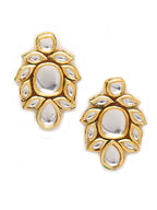 Gold-Toned Kundan Necklace With Earrings - Ruby Raang - Distacart