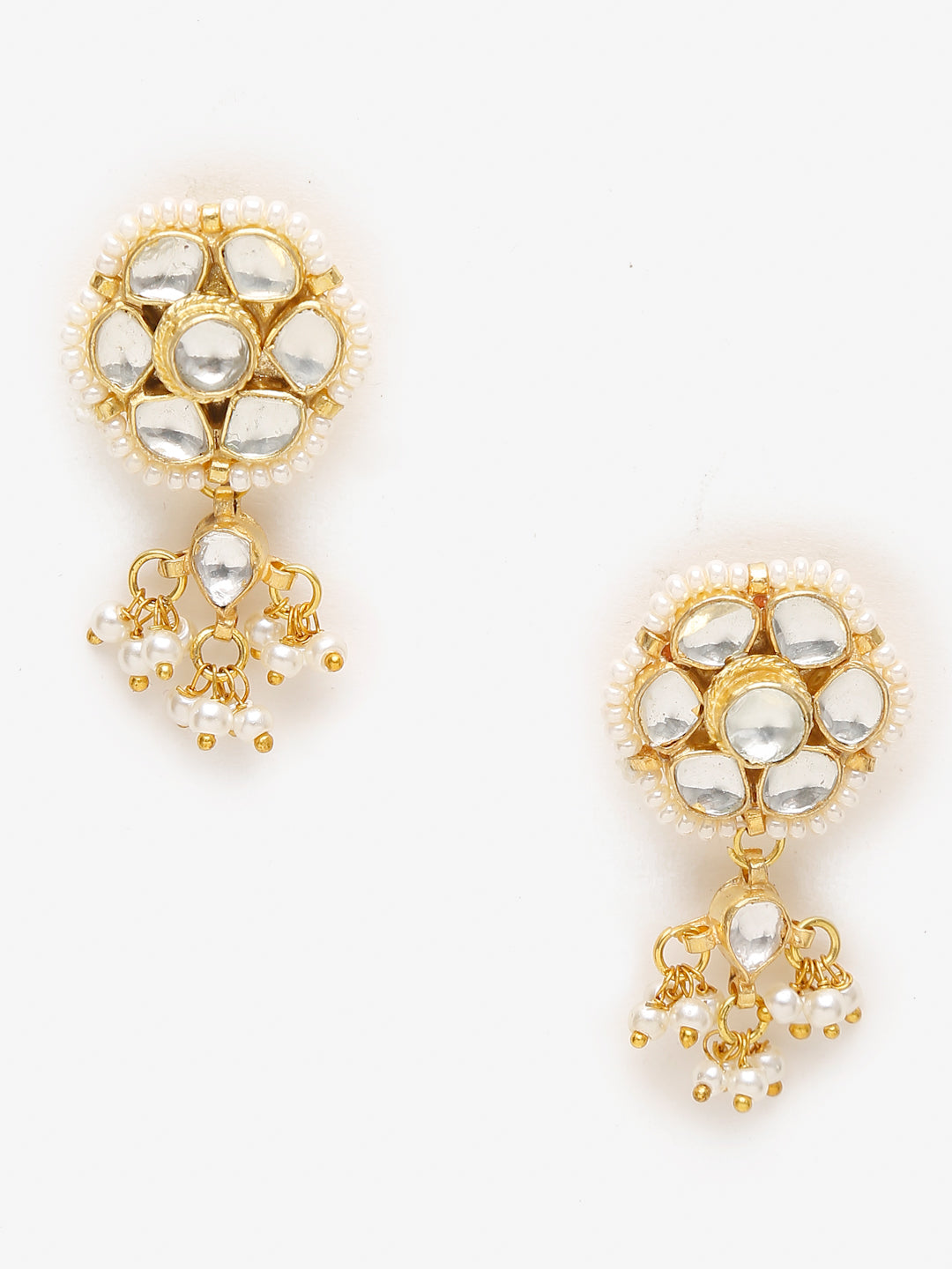 Gold-Plated Green Kundan-Studded Choker With Earrings - Ruby Raang - Distacart