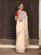 Shree Shyam Fashion Peach Cotton Saree - Distacart