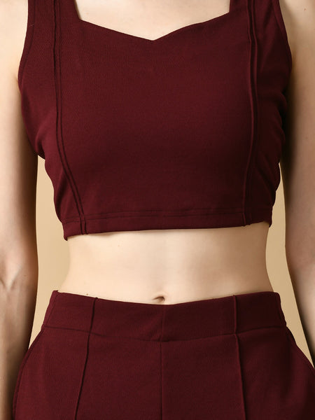 Myshka Women's Magenta Solid Party Top