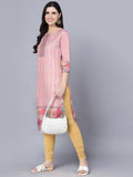 Myshka Women Pink Striped Kurta - Distacart