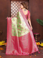 Aastha Fashion Pista Tissue Silk Weaving Saree - Distacart