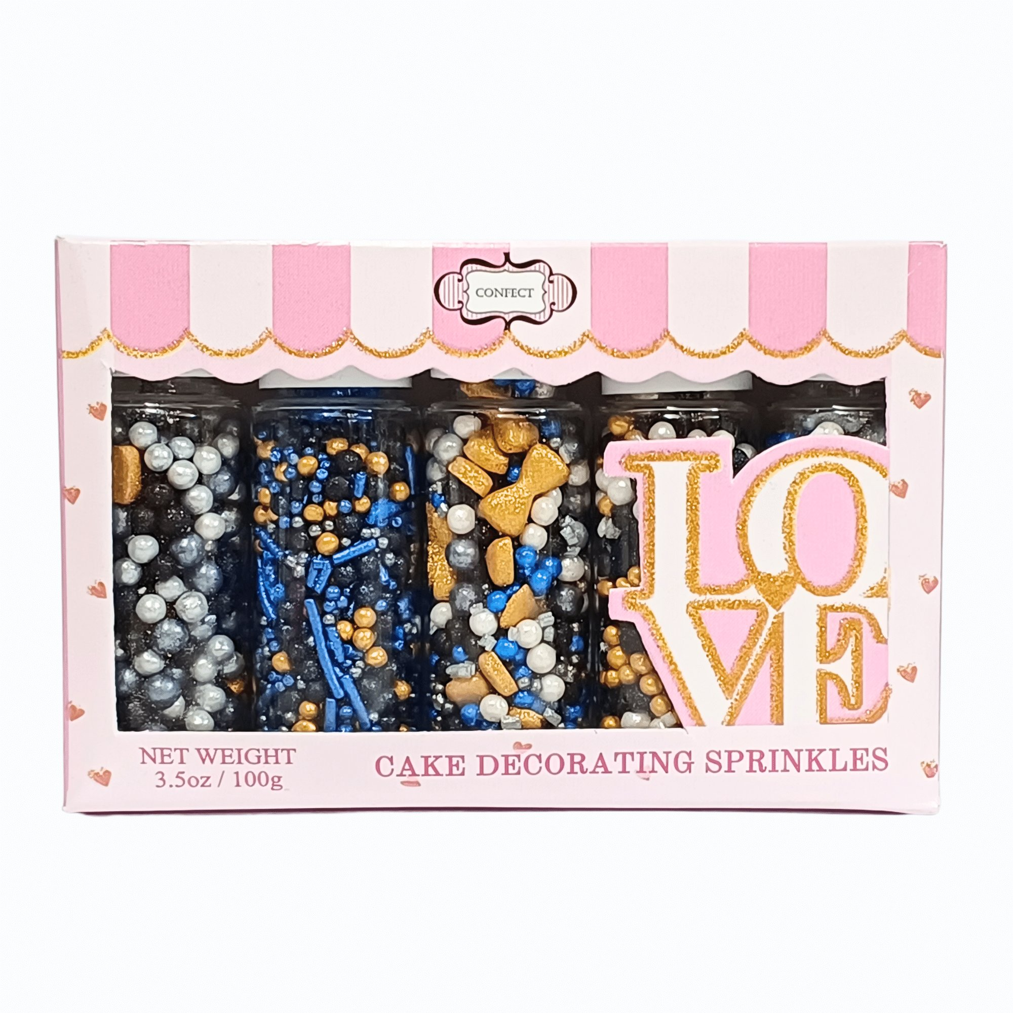 confect fathers day sprinkles black blue white sprinkles mix 100 gms