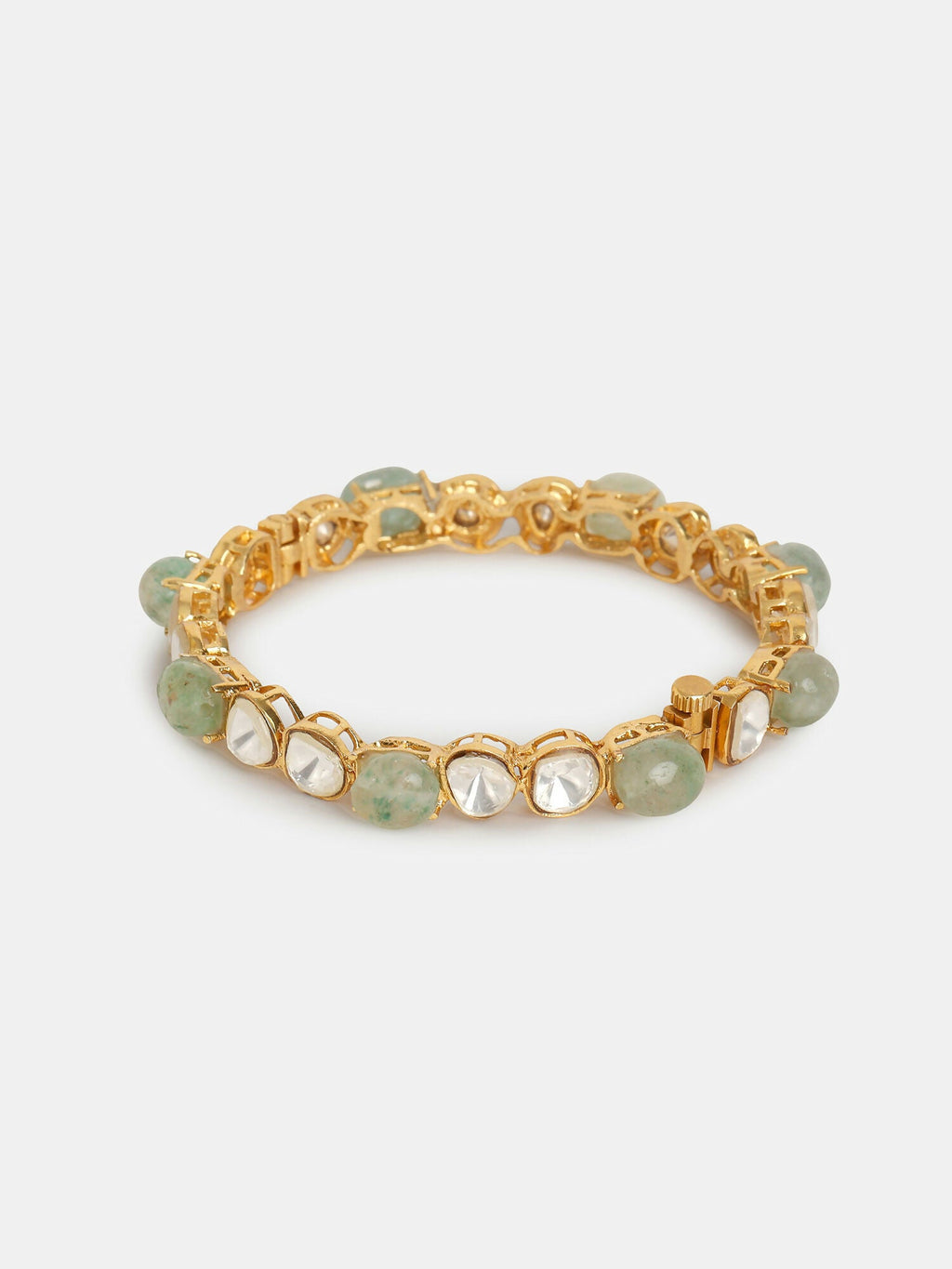 Ruby Raang 22k Gold Polished Kundan Bangle - Distacart