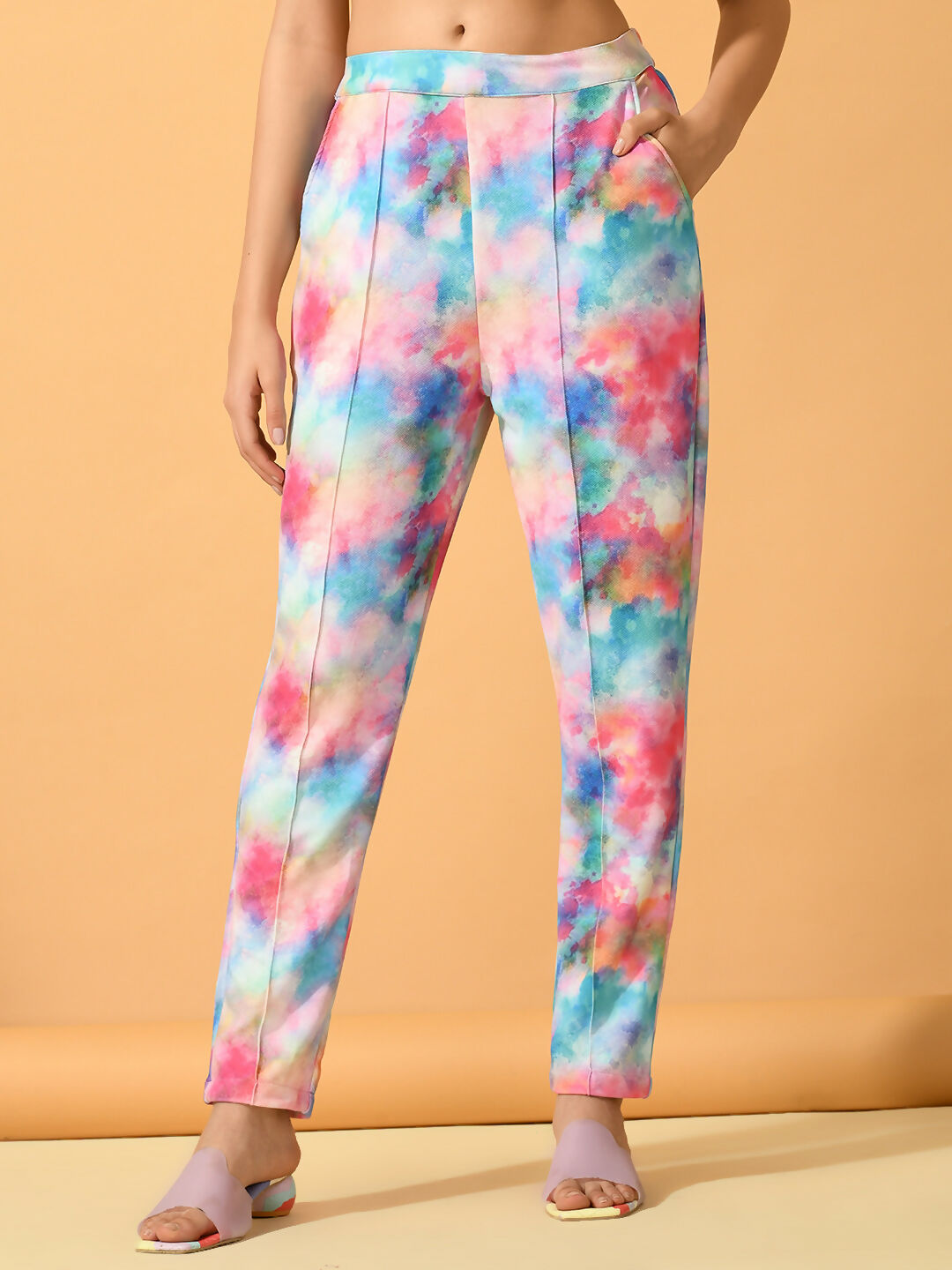 Myshka Women's Multi Slim Fit Party Trouser