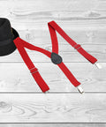 Manet Boys Solid Suspenders - Red