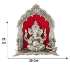 International Gift Silver-Plated Oxidized Finish Ganesha Idol