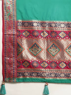 Shree Shyam Fashion Silk Blend Rama Saree - Distacart