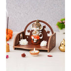 eCraftIndia Brown MDF Wooden Pooja Temple