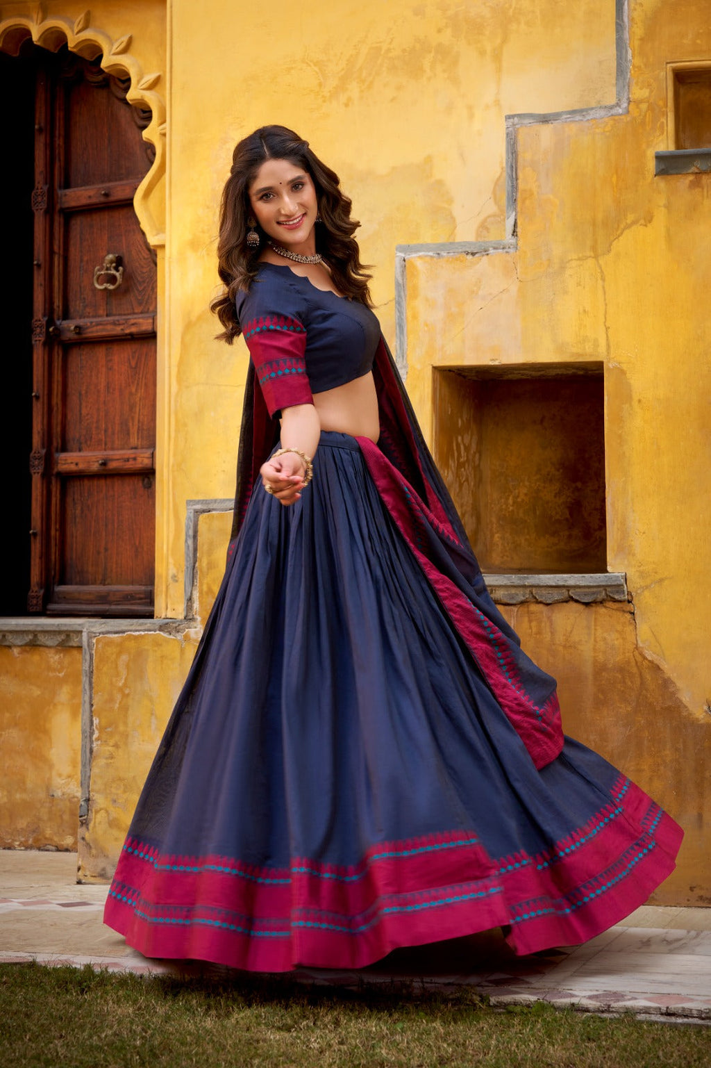 Evanik Pure Chanderi With Thread Work Lehenga Choli - Distacart