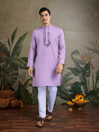 Vastranavya Dusty Pink Exclusive Viscose Rayon Festival Wear Real Mirror Work Kurta with Dupatta