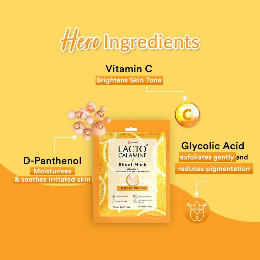 Lacto Calamine Vitamin C Face Sheet Mask - Distacart