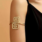 Joban Fashion Golden Alloy Fancy Spiral Cuff Armlet