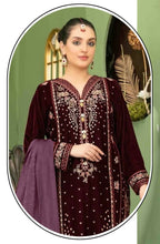 Anaita Purple Velvet Suit with Embroidery Sequence Work - Distacart