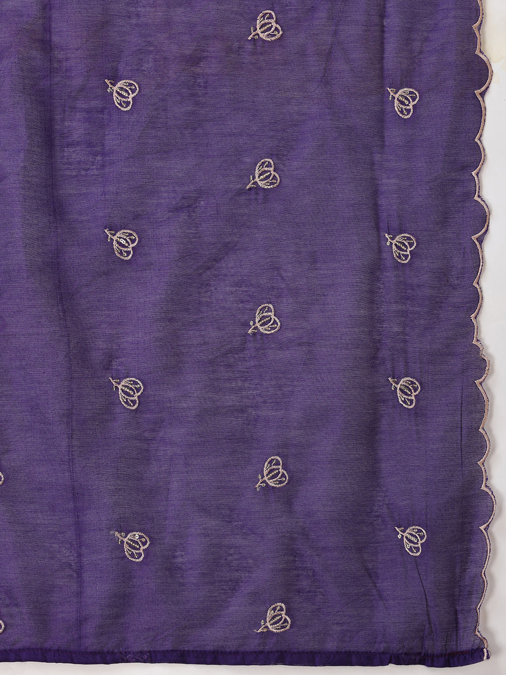 Hand Embroidered Kurta With Pant & Embroidered Dupatta, Purple - Hiral Fashion - Distacart