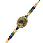 trueBrowns X Voylla Peacock Feather Beaded Single Rakhi - Distacart