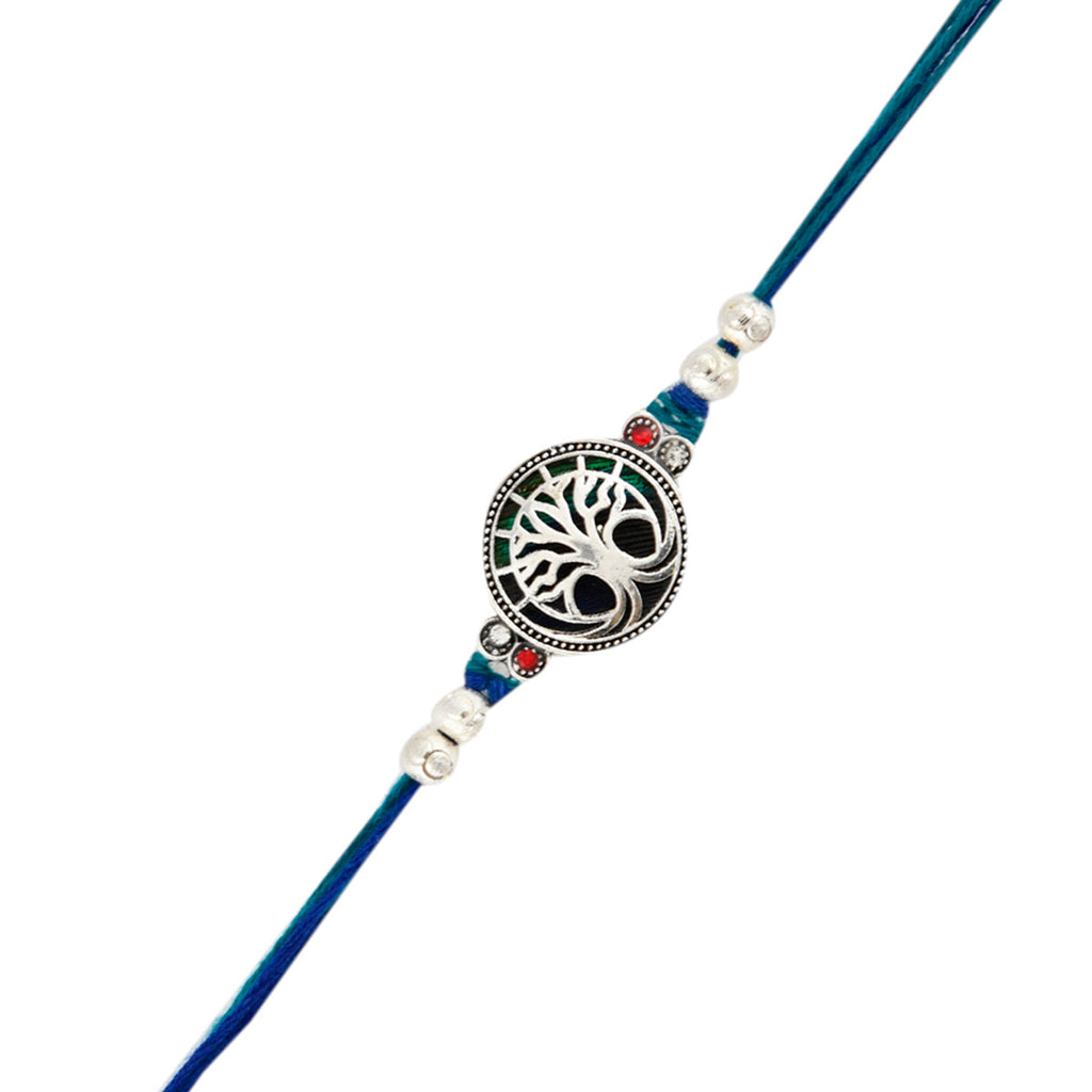 trueBrowns X Voylla Blue High Polish Beaded Thread Rakhi - Distacart