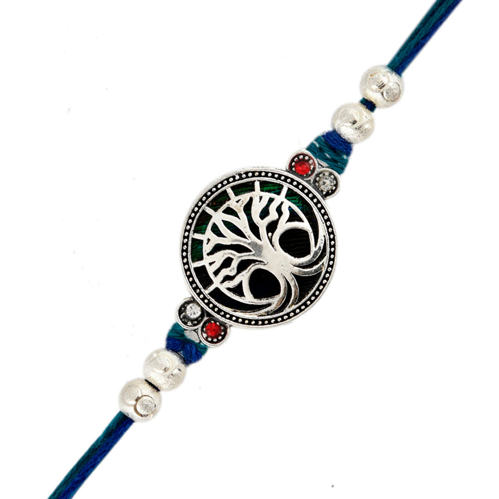 trueBrowns X Voylla Blue High Polish Beaded Thread Rakhi - Distacart