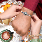trueBrowns X Voylla Blue High Polish Beaded Thread Rakhi - Distacart