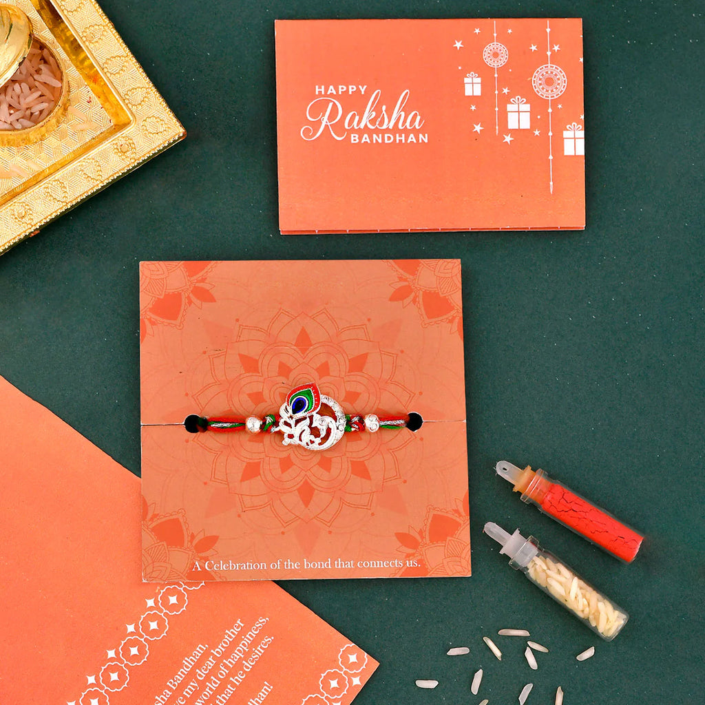 trueBrowns X Voylla Colorful Mor Pankh Thread Rakhi - Distacart