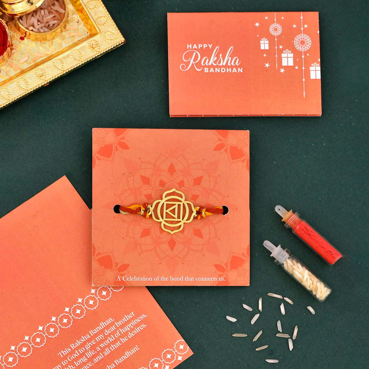 trueBrowns X Voylla High Polish Abstract Floral Motif Rakhi - Distacart