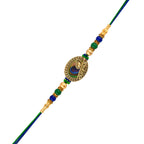 trueBrowns X Voylla Radha Krishna Peacock Feather Beaded Thread Rakhi - Distacart