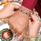 trueBrowns X Voylla Ethnic Studded Blue Thread Rakhi - Distacart