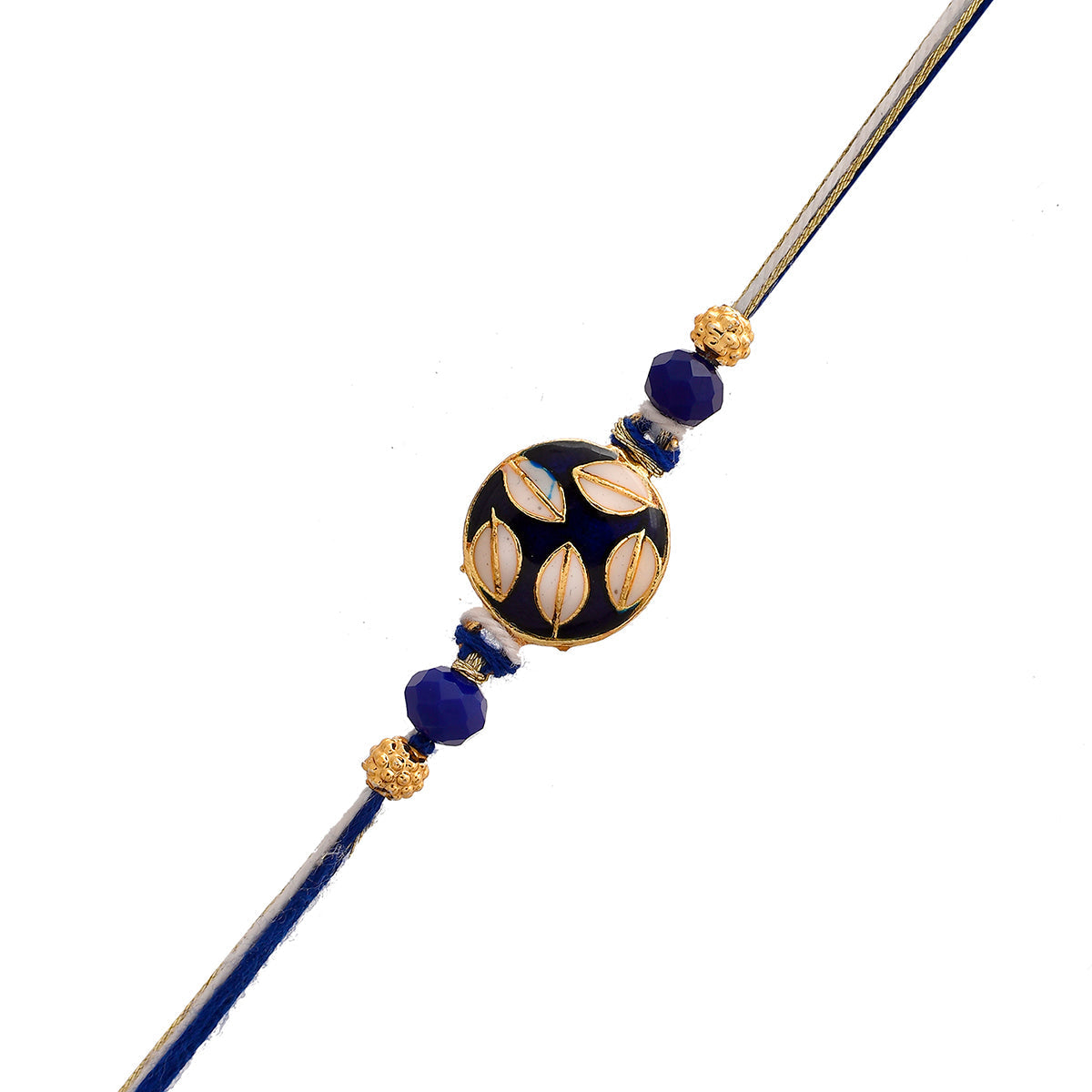 trueBrowns X Voylla Ethnic Embellished Blue Thread Rakhi - Distacart