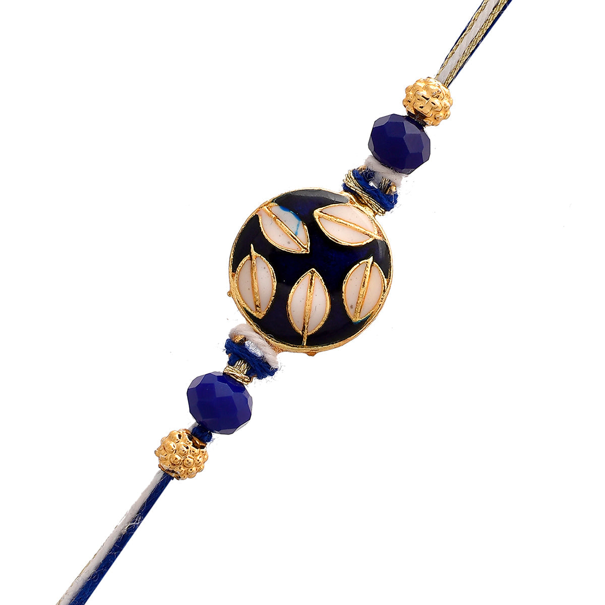 trueBrowns X Voylla Ethnic Embellished Blue Thread Rakhi - Distacart