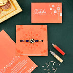 trueBrowns X Voylla Ethnic Embellished Blue Thread Rakhi - Distacart