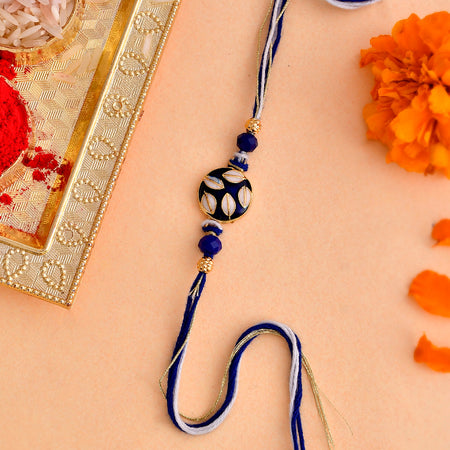 trueBrowns X Voylla Ethnic Embellished Blue Thread Rakhi