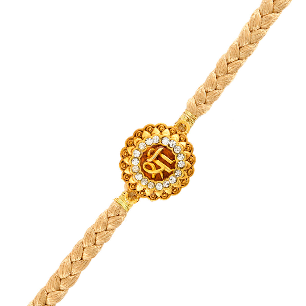 trueBrowns X Voylla Traditional Shree Inscription Zirconia Studded Rakhi - Distacart