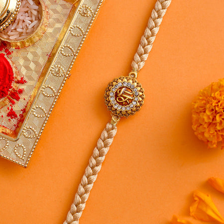 trueBrowns X Voylla Traditional Shree Inscription Zirconia Studded Rakhi